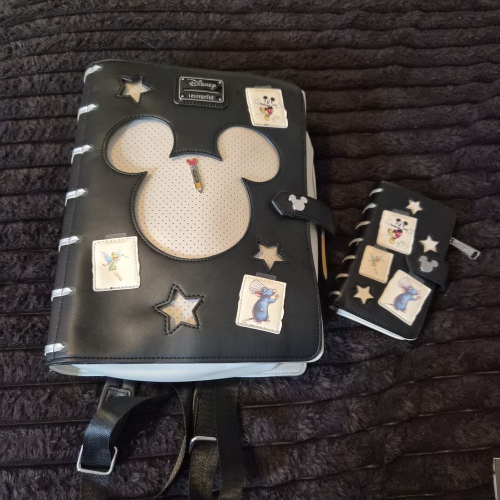 Disney Loungefly Mickey Mouse Backpack and Wallet Set